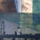 Eyes of London II 40 x 40 cm mixed media on board